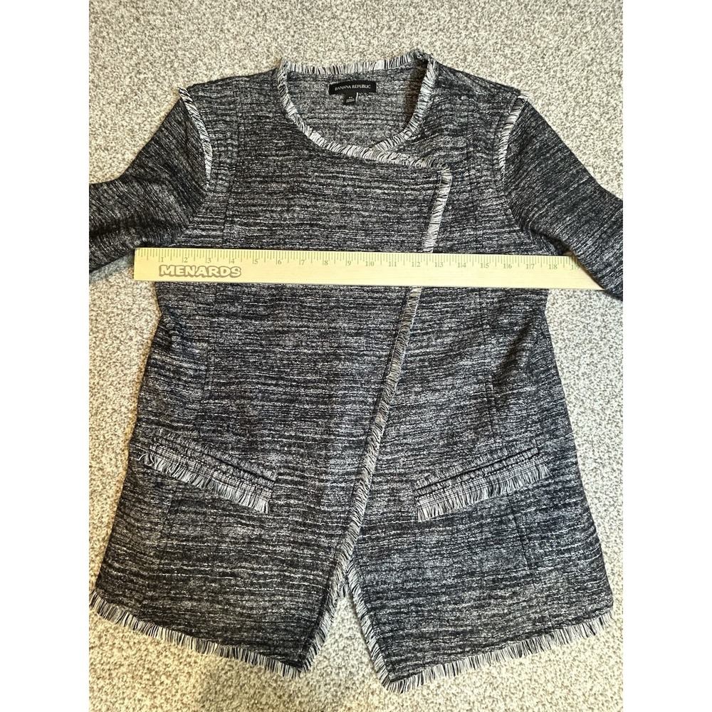 Banana Republic Women's Tweed Blazer Jacket M Grey - Picture 4 of 11